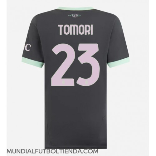 Camiseta AC Milan Fikayo Tomori #23 Tercera Equipación Replica 2024-25 para mujer mangas cortas